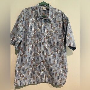 OP Blue Hawaiian button up men’s shirt size XXL